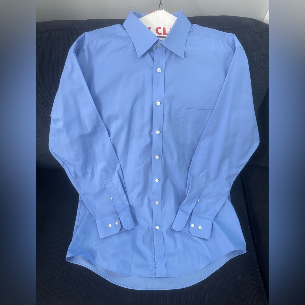 Stafford Classic Blue Mens Dress Shirt. Blue
